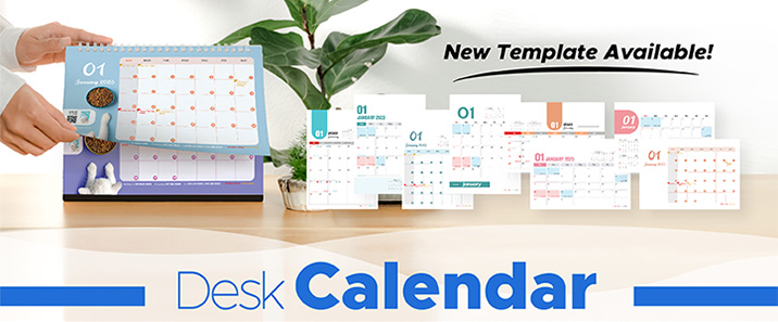 Desk calendar print sample